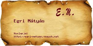 Egri Mátyás névjegykártya